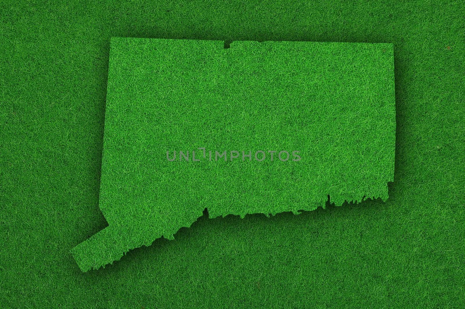 Map of Connecticut on green felt