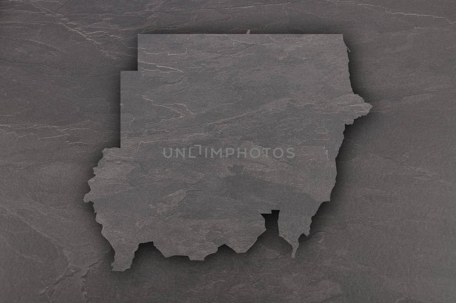 Map of Sudan on dark slate