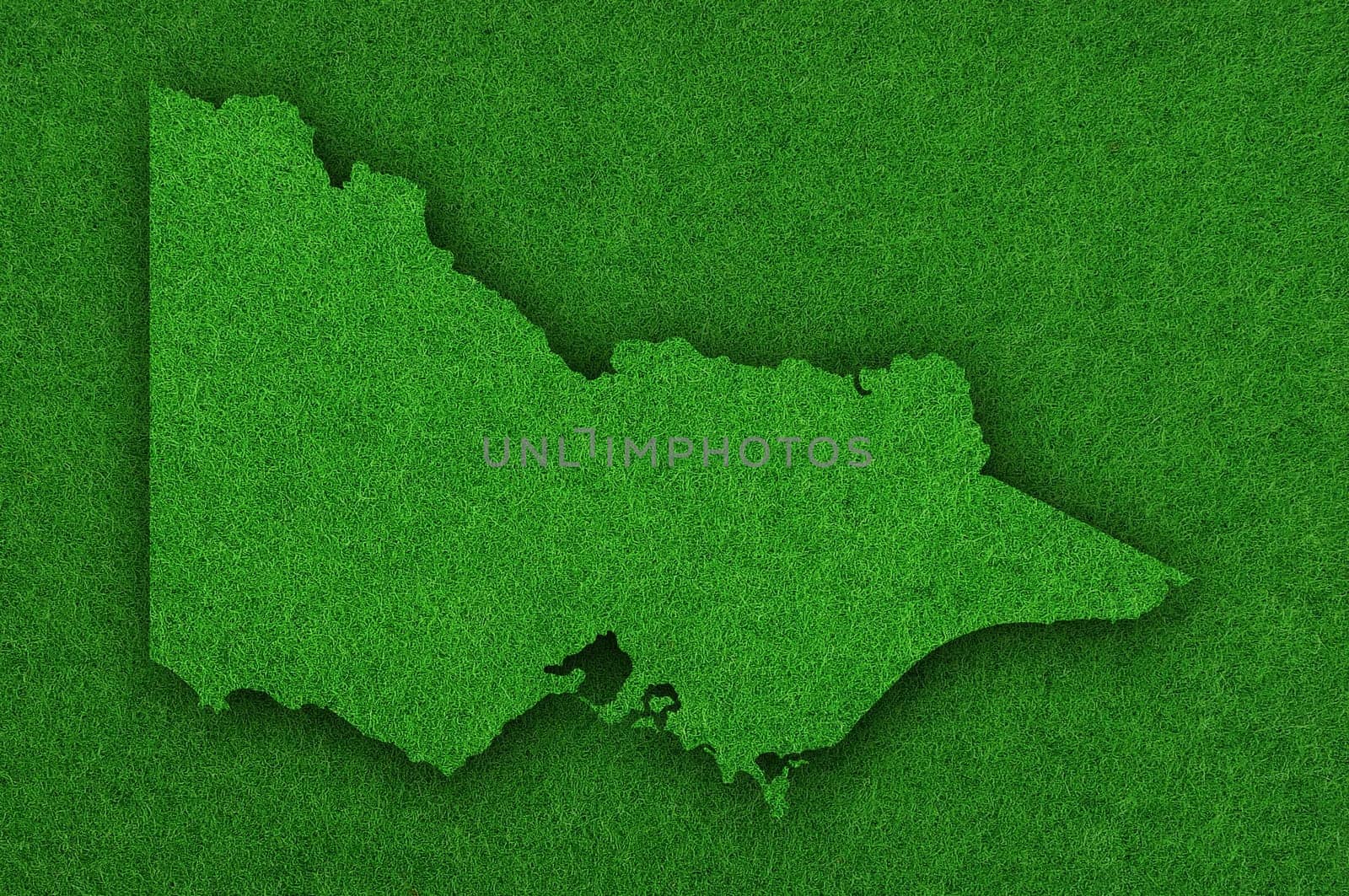 Map of Victoria on green felt