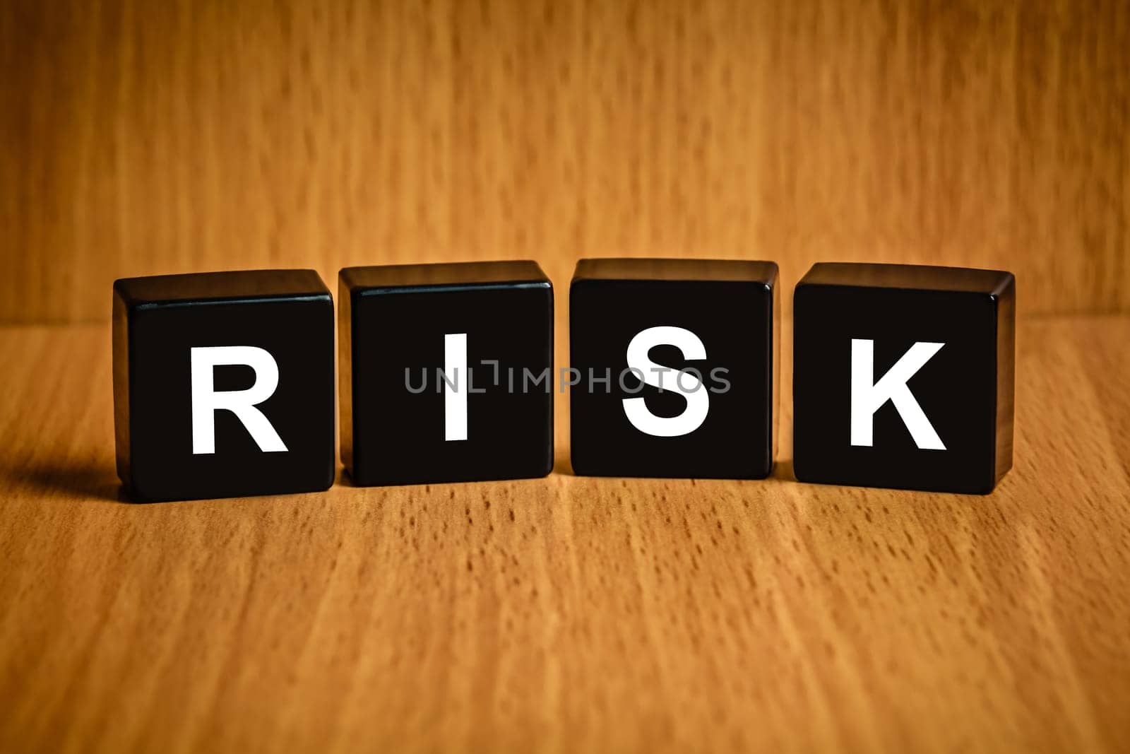 risk text on black block