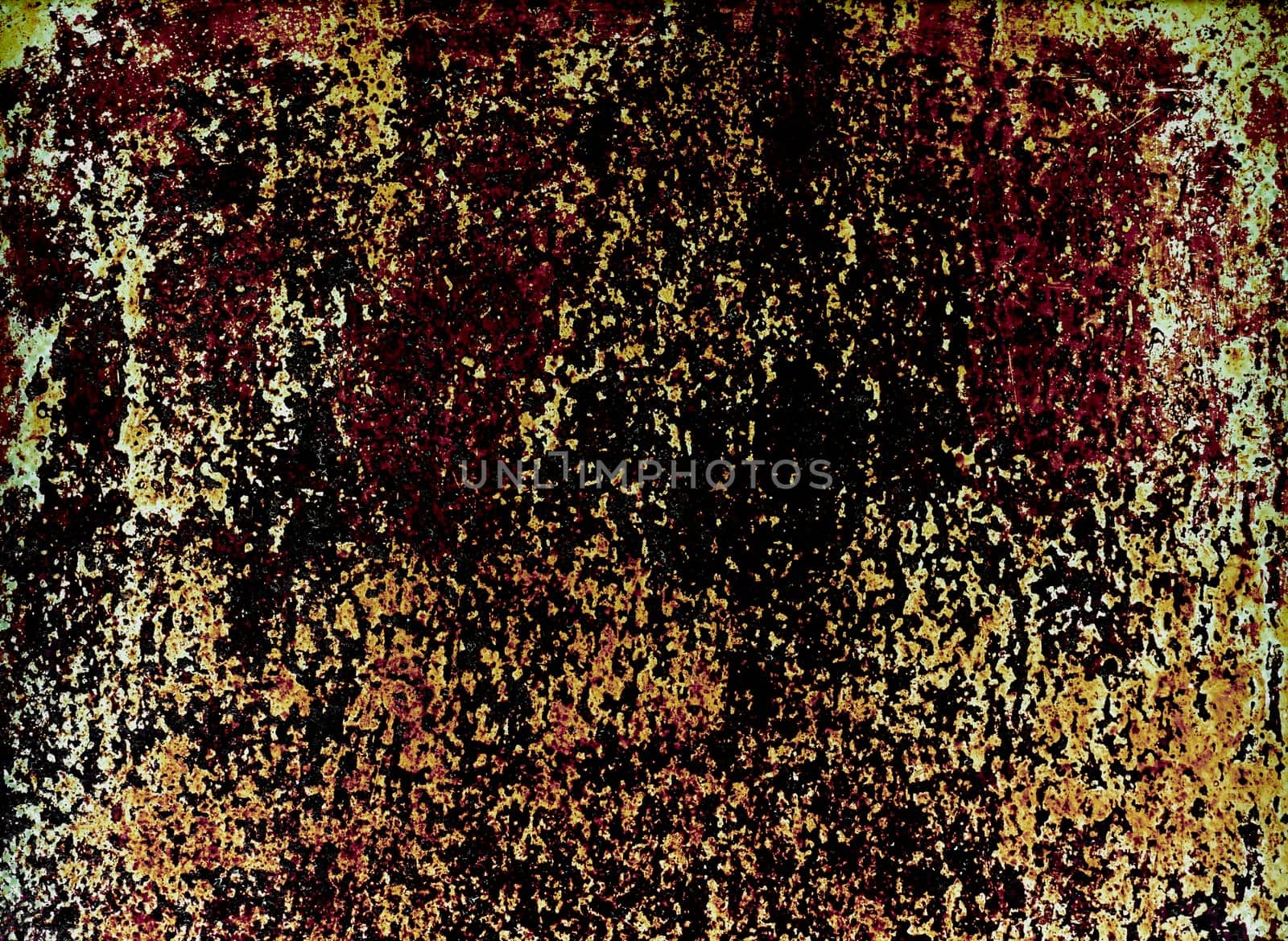 A highly textured and distressed surface of a grimy oven door.