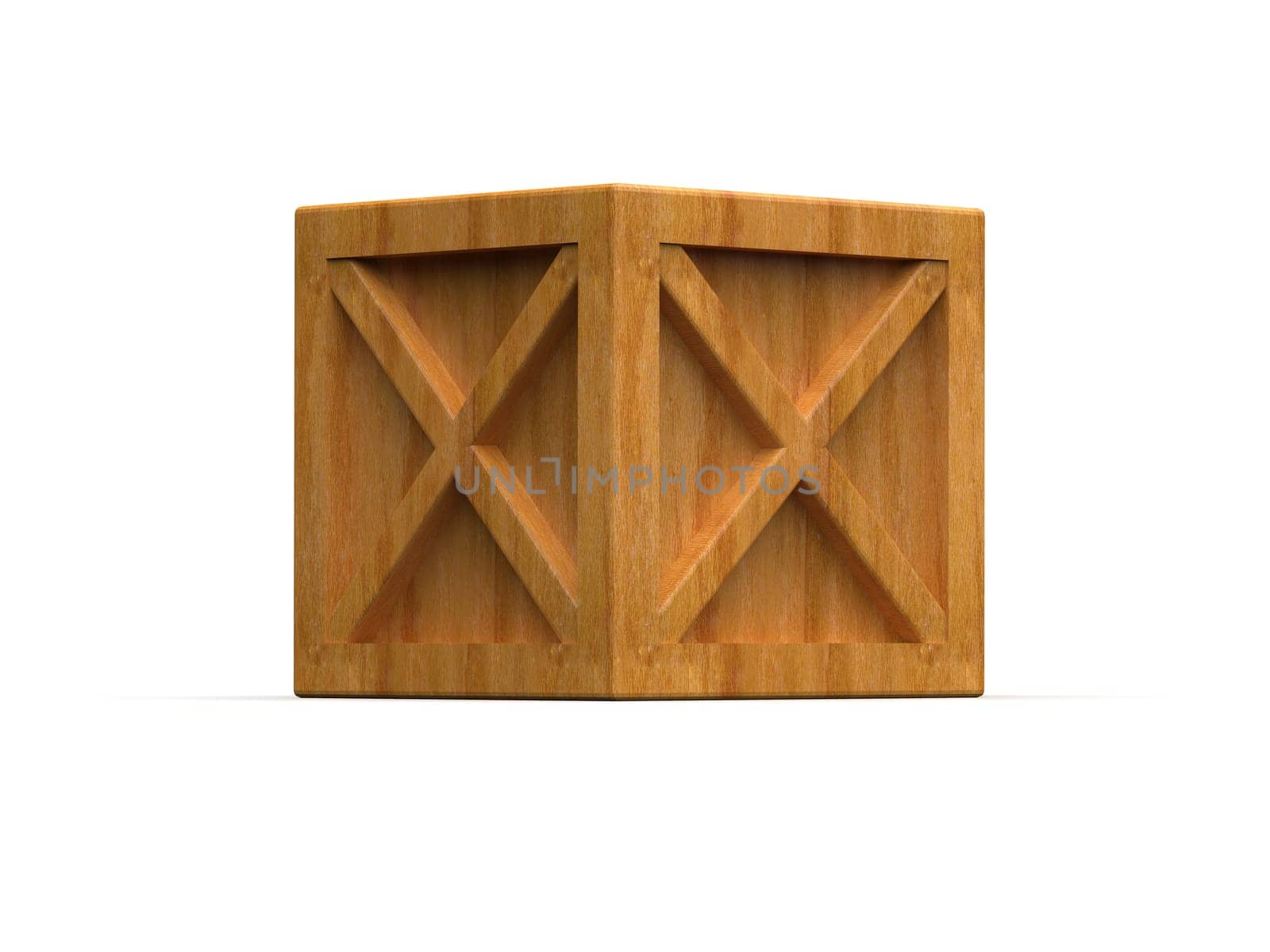 Shipment Sealed Goods Wooden Box isolated on White Background, Pallet Cargo Case Industrial Crate or Container Box for Storage, Logistic Transportation and Delivery, Warehouse Concept, 3d Illustration