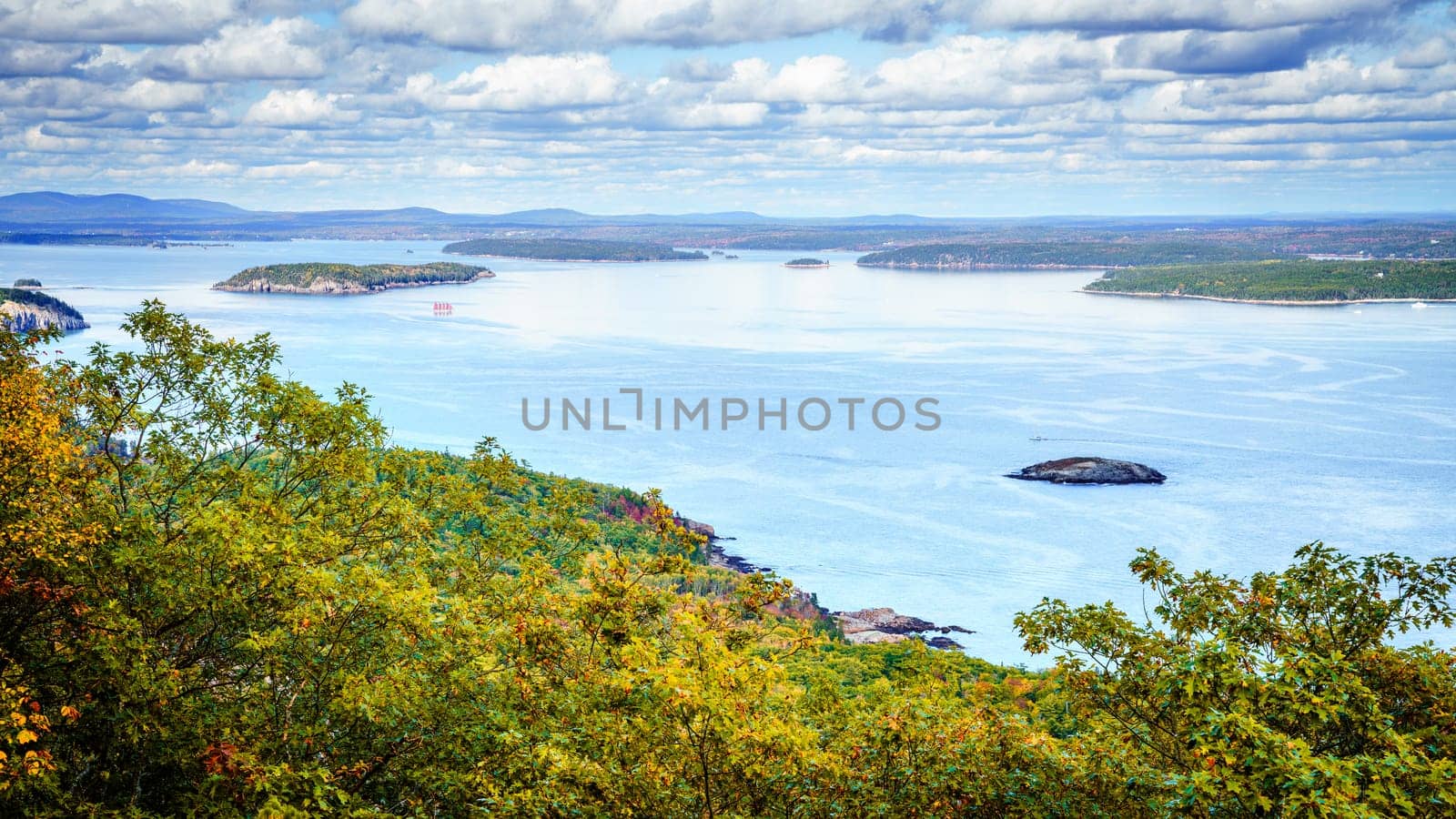 scenic view of Acadia National Park coasline from the Precipice Trail
