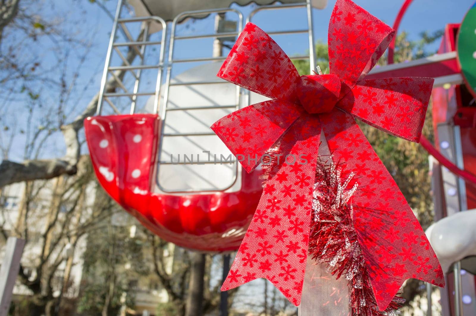 Little tiny Christmas ferris wheel. Selective focus