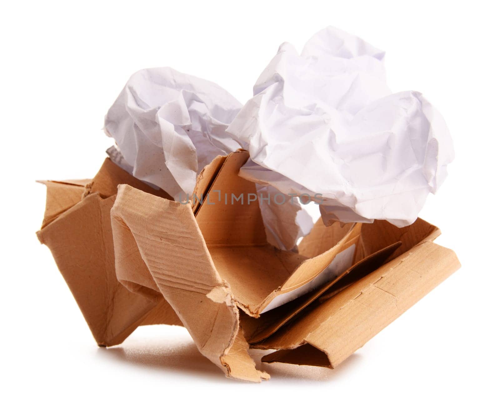 Recycling paper isolated on white background