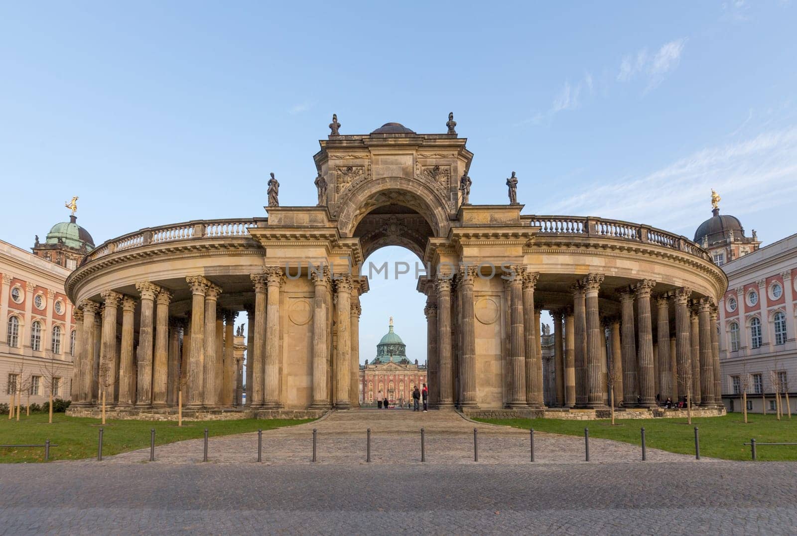 Newly restored portico at the New Palace in Sanssouci