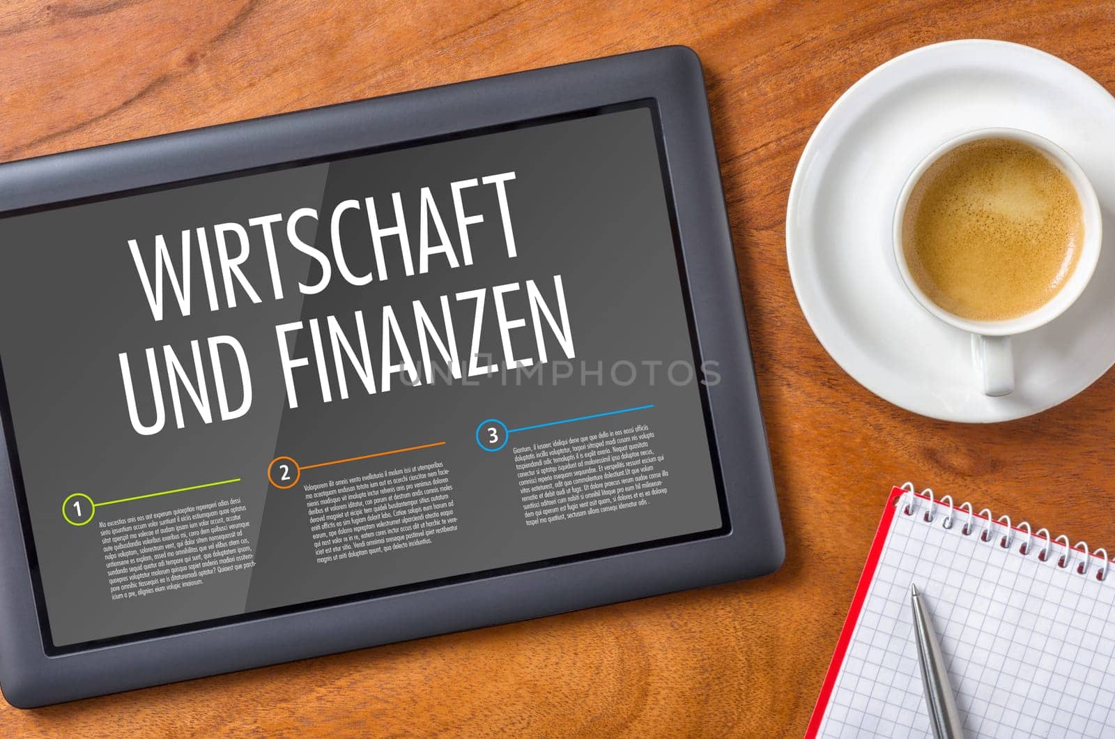 Tablet on a desk - Economy and finance