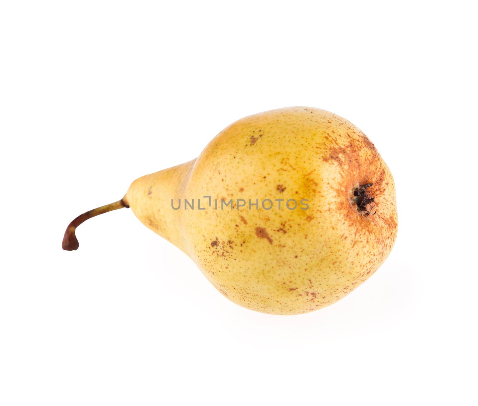 yellow ripe pear isolated on white