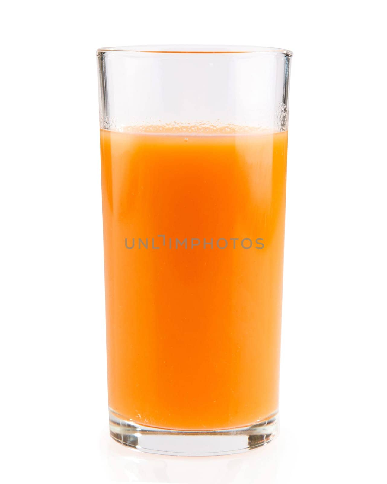 glass with juice isolated on white