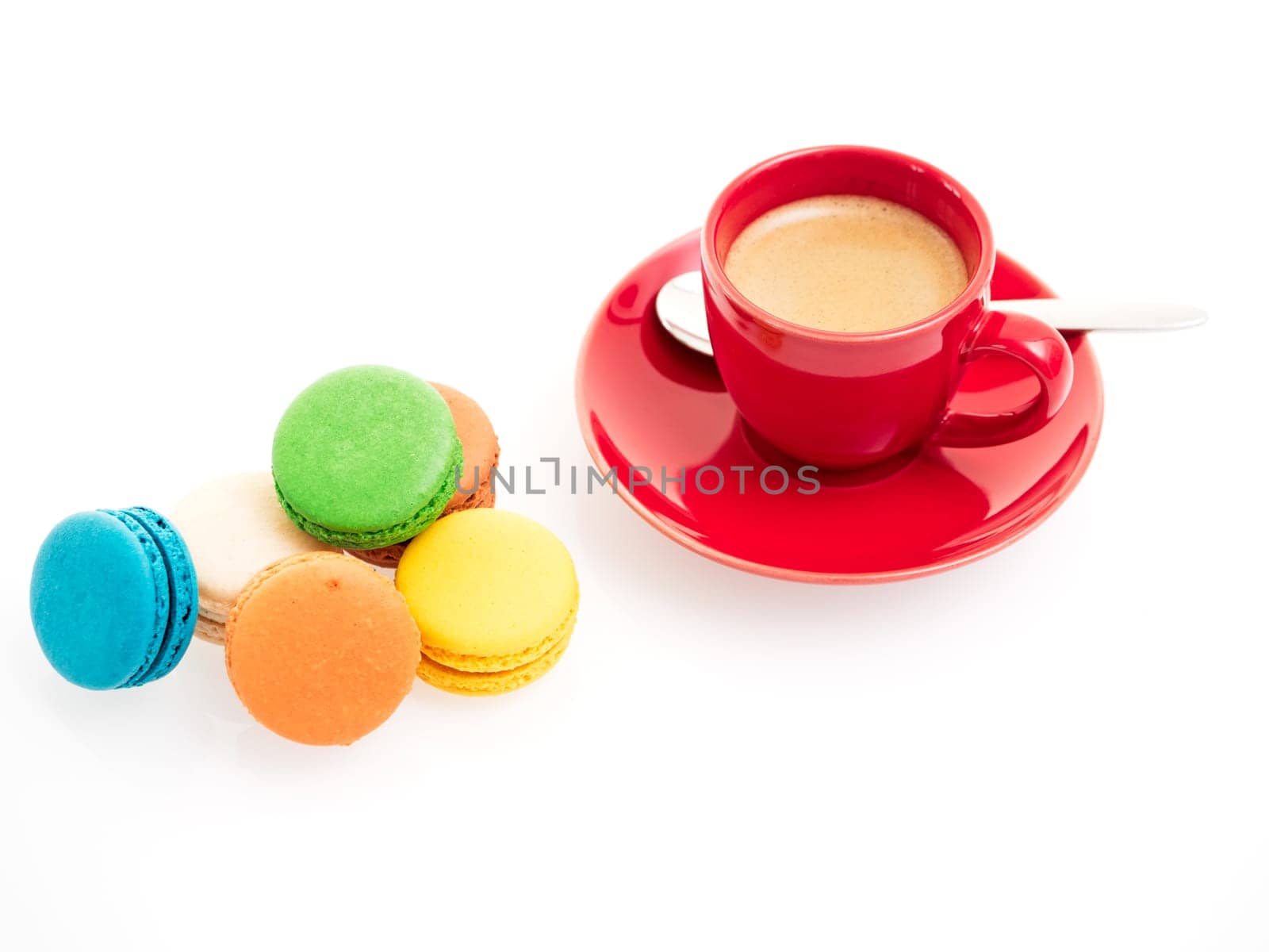 Espresso cup with macarons