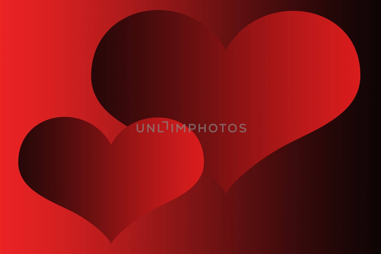 Two red hearts on a red-black background. Wallpaper two hearts