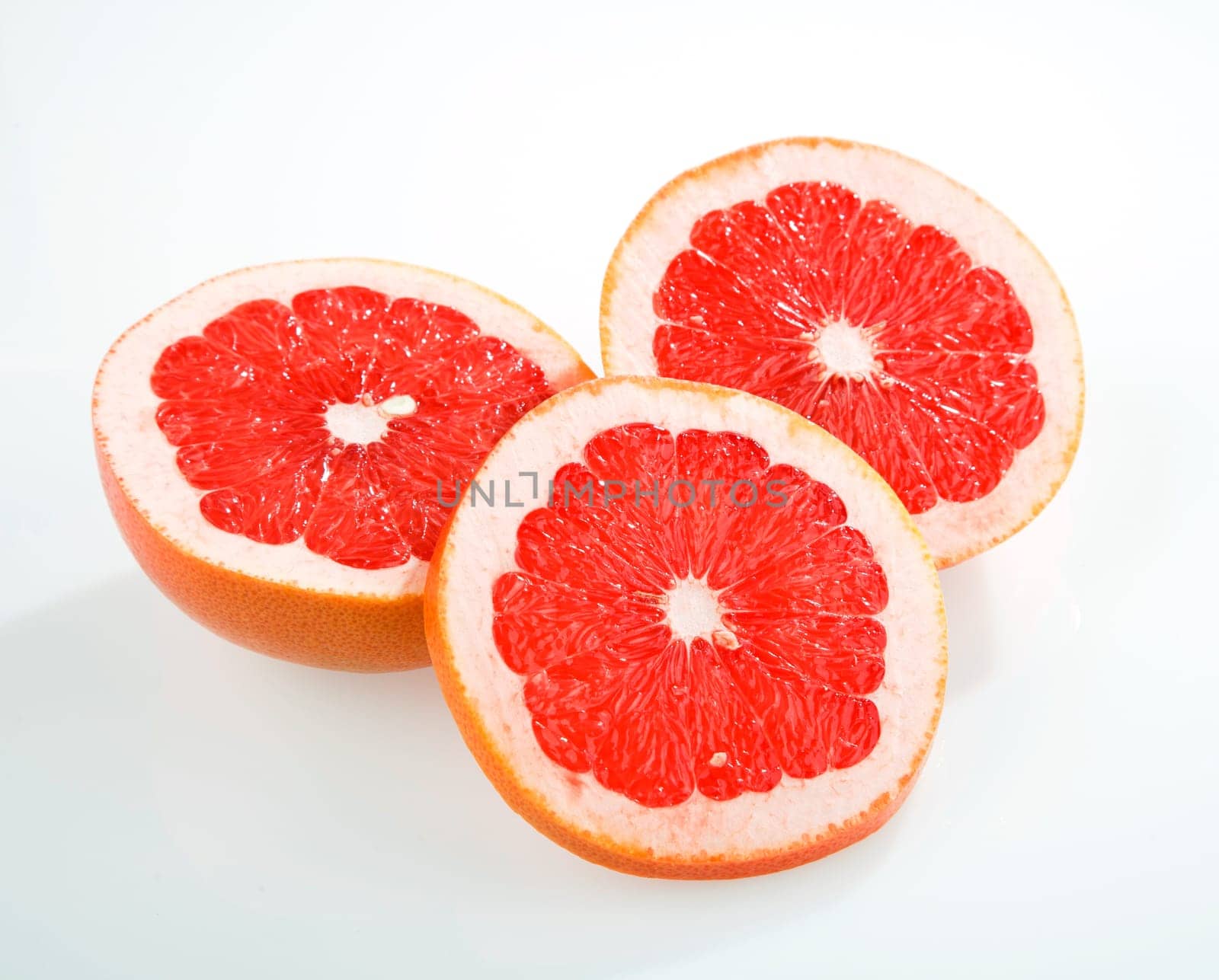 particles of grapefruit on a white background