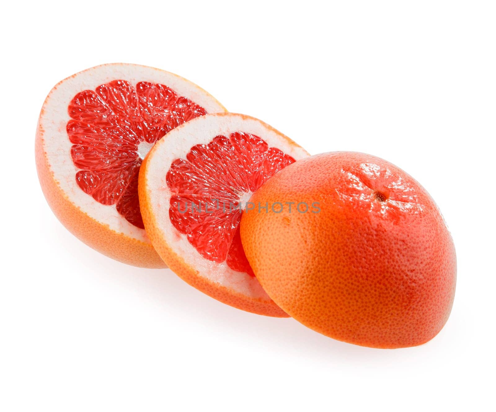 particles of grapefruit on a white background