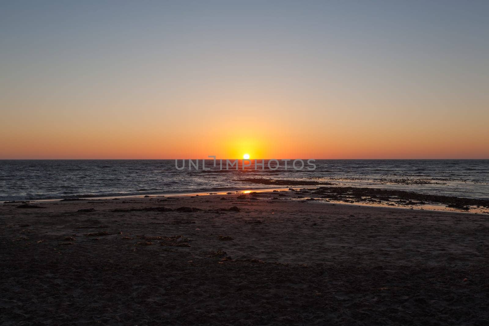Namibian sunset at Swakopmund beach