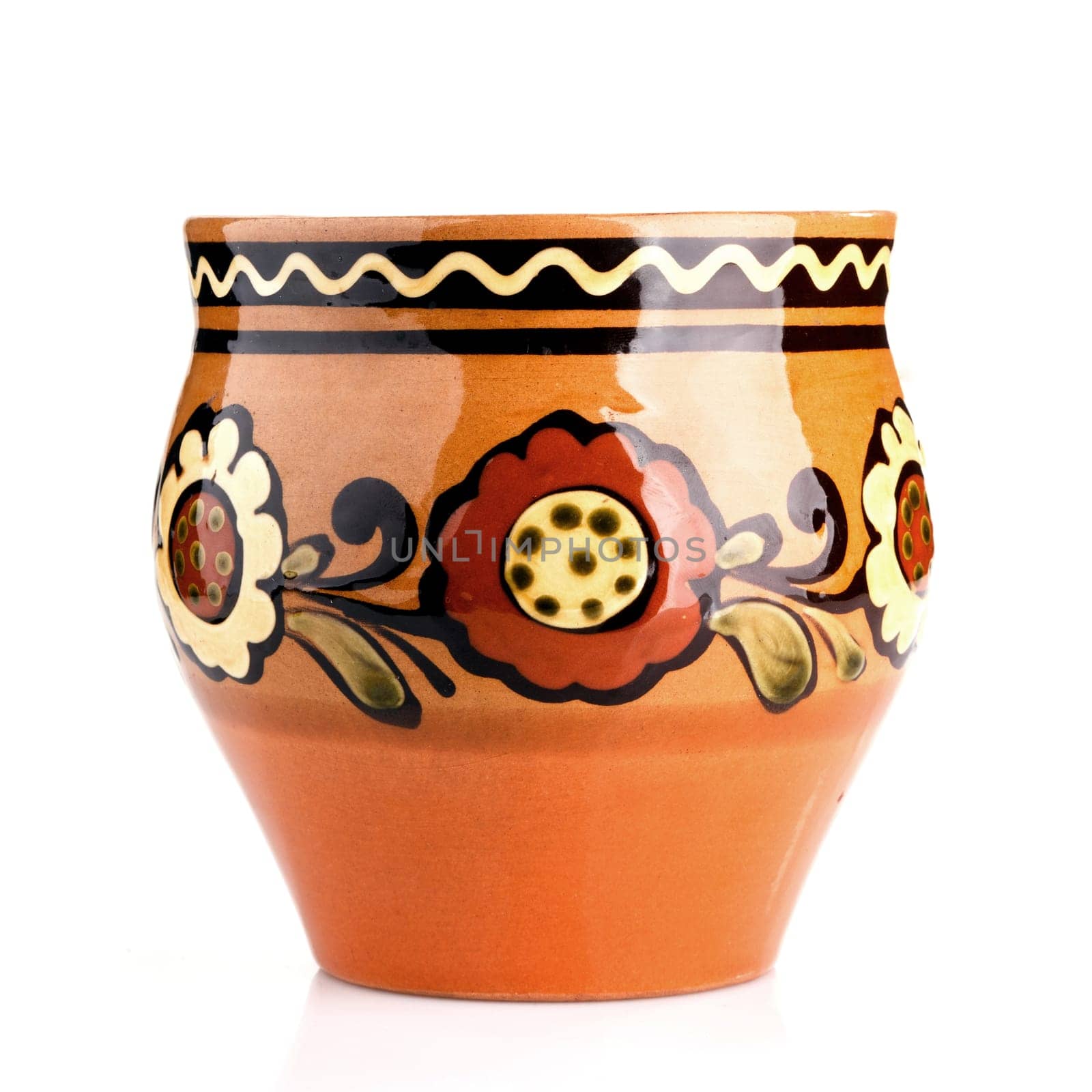 old vintage clay pot isolated