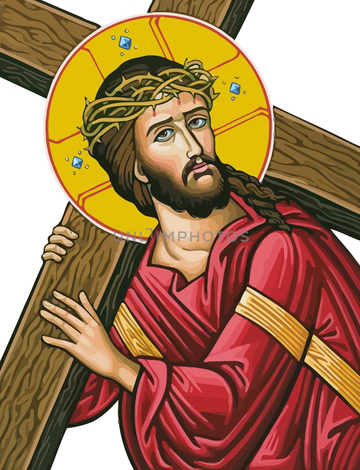 holy jesus christ cross  easter illustration