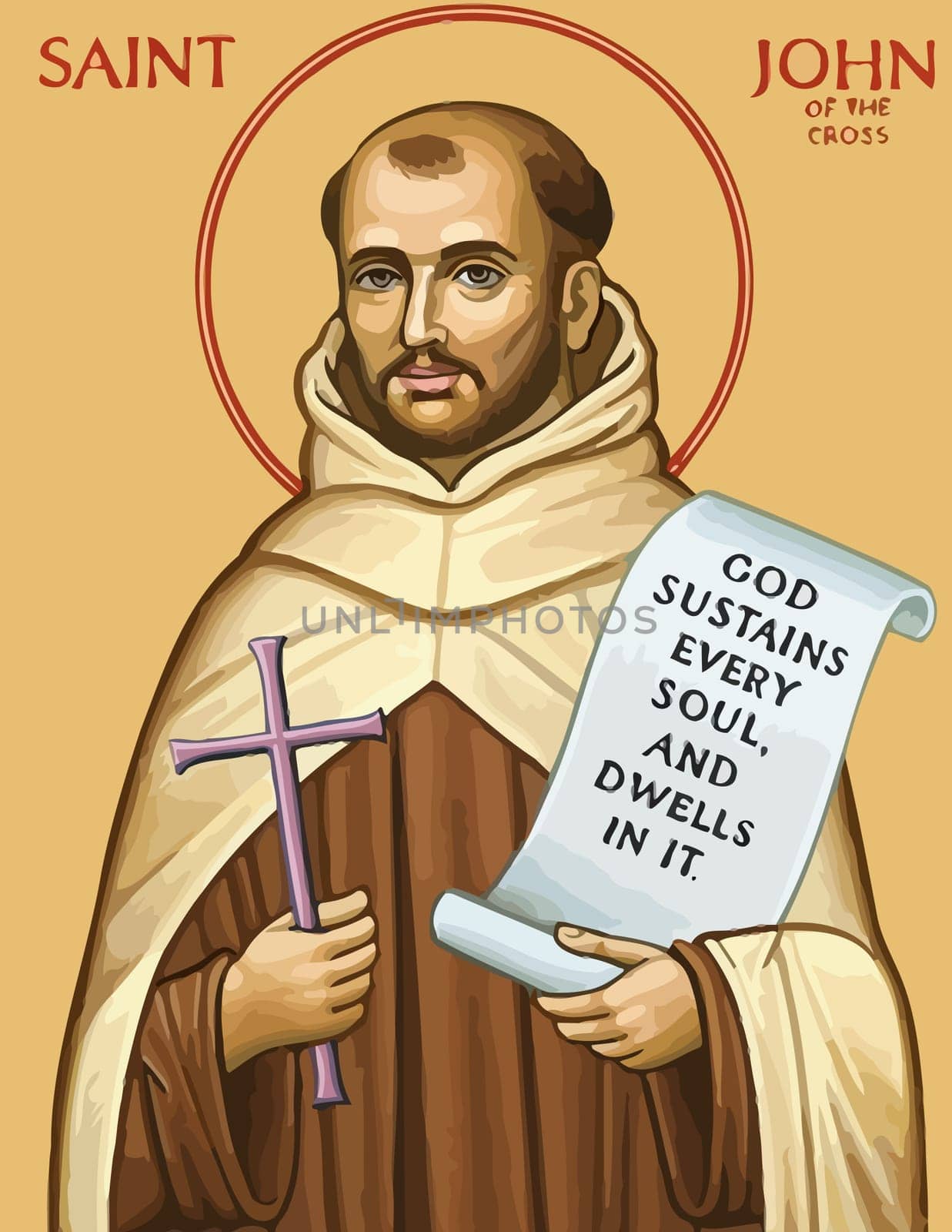 John of the Cross holy saint illustration