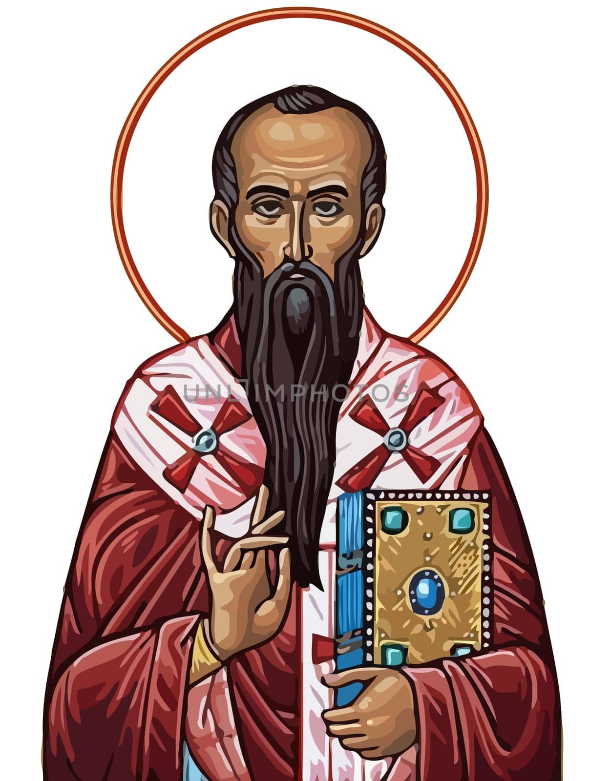 Saint Basil the Great holy illustration