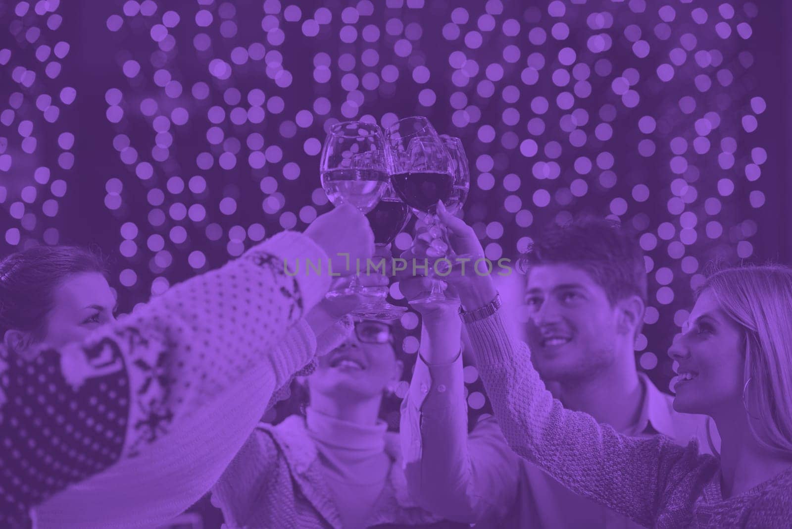 romantic evening date in restaurant  happy young couple with wine glass tea and cake