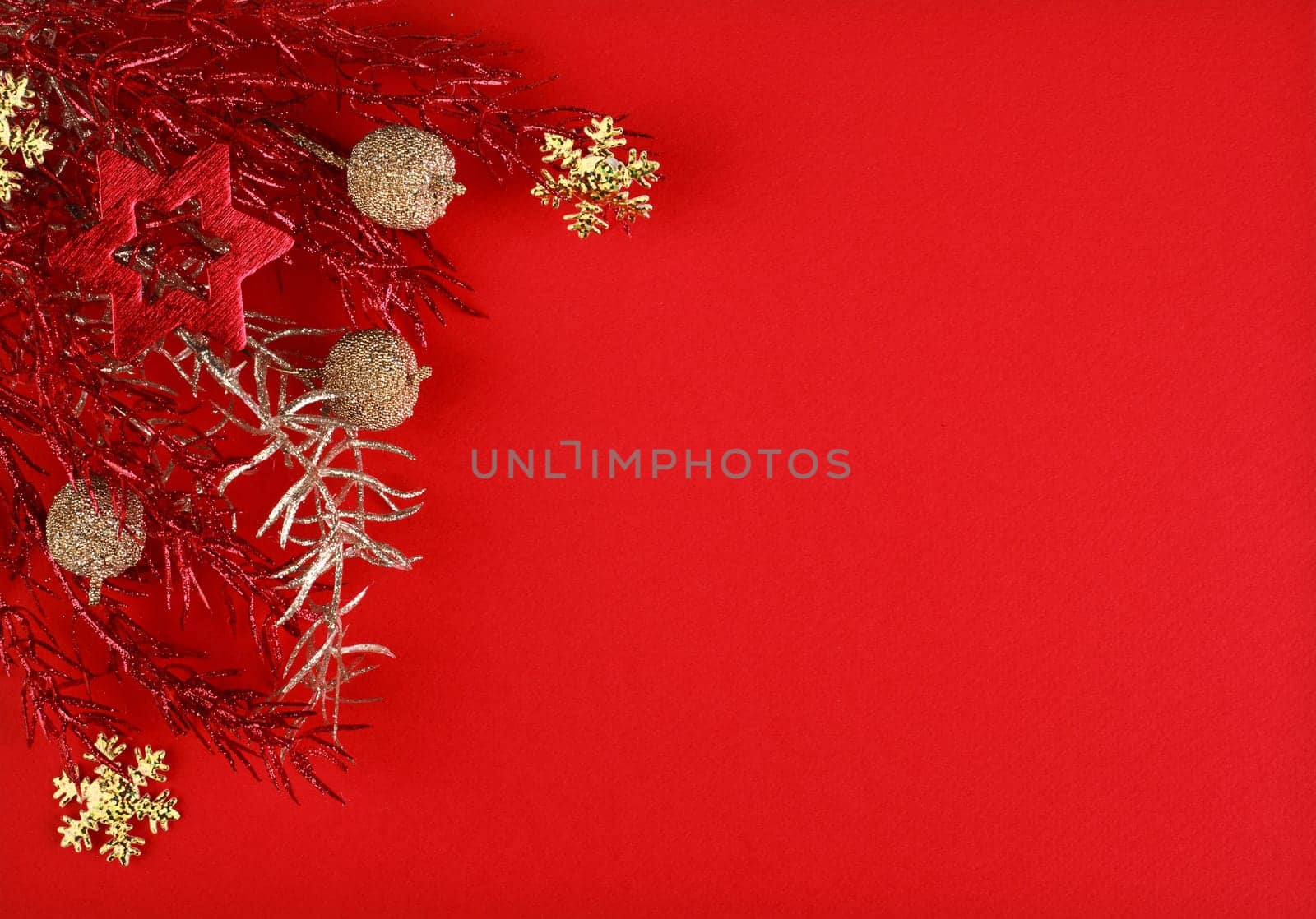Christmas red background with space for text or image