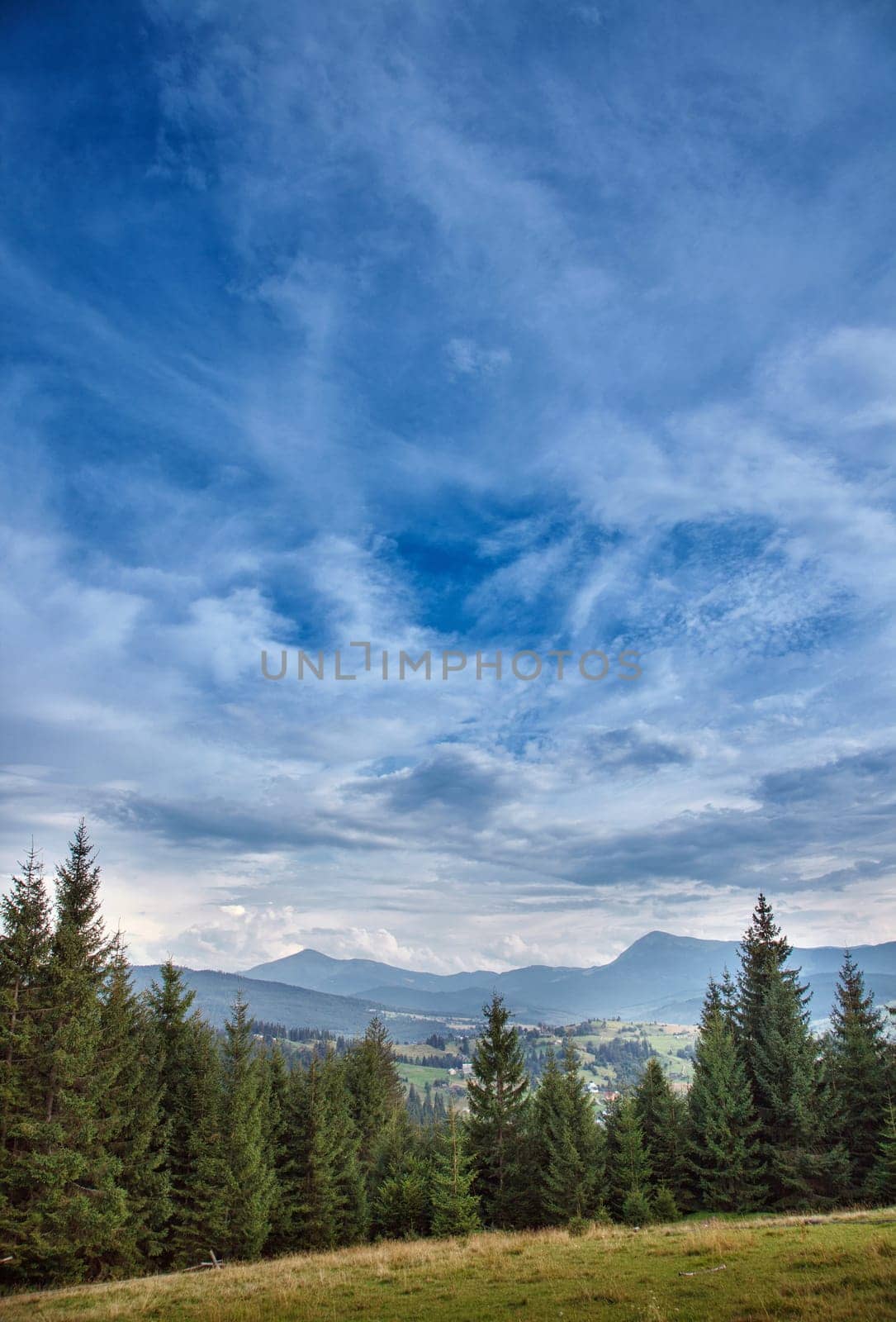 beautiful mountain landscape with clouds