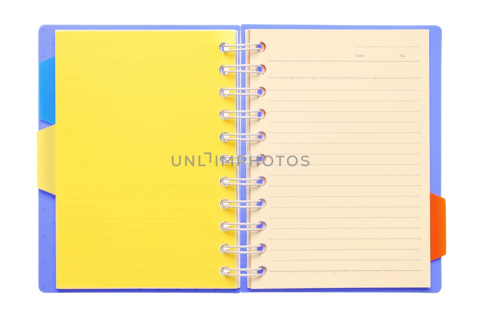 Notebook with colorful bookmark