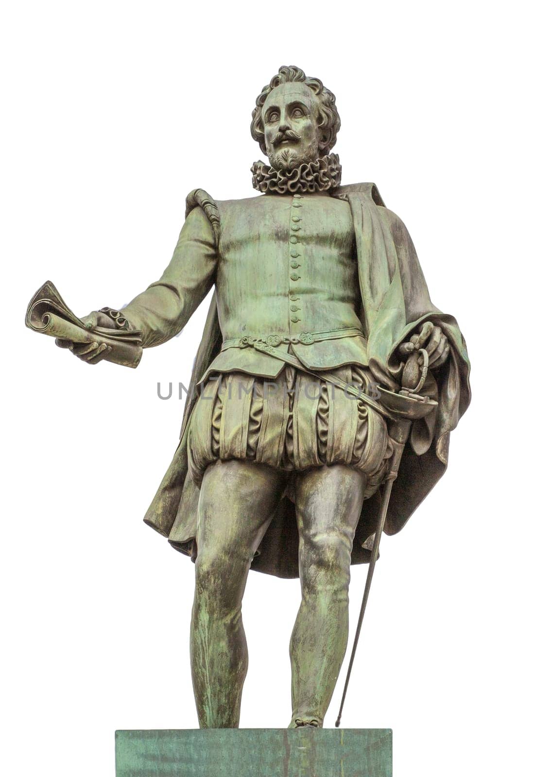 Miguel de Cervantes Saavedra statue. Erected in front of the Spanish Congress of Deputies, Madrid. By Antonio Sola in 1835