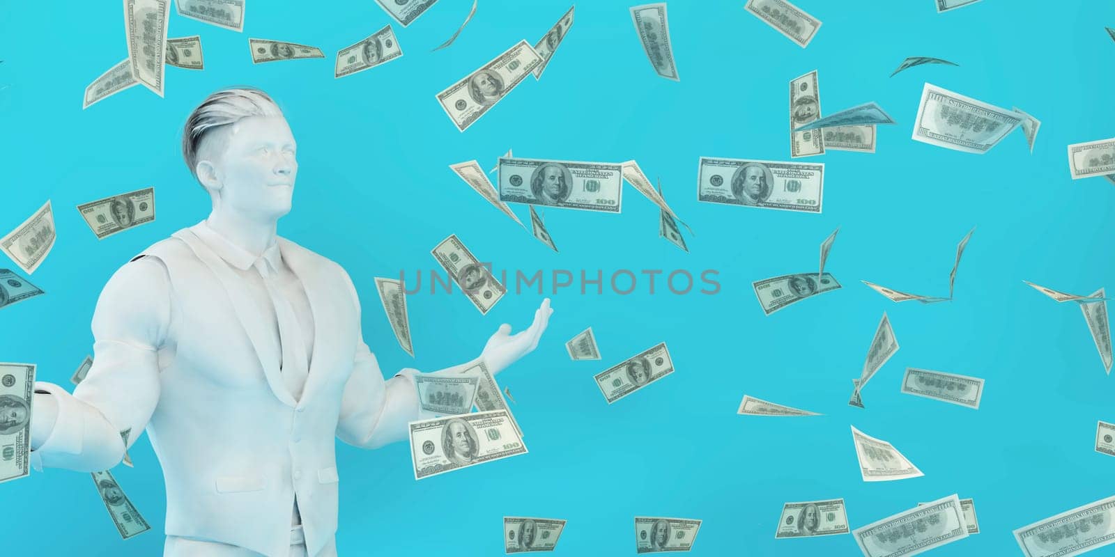 Smart Investment Business Concept With Money Falling