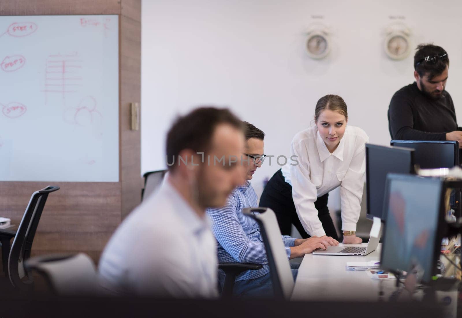 Portrait Of Successful Businesswoman Entrepreneur At Busy startup Office