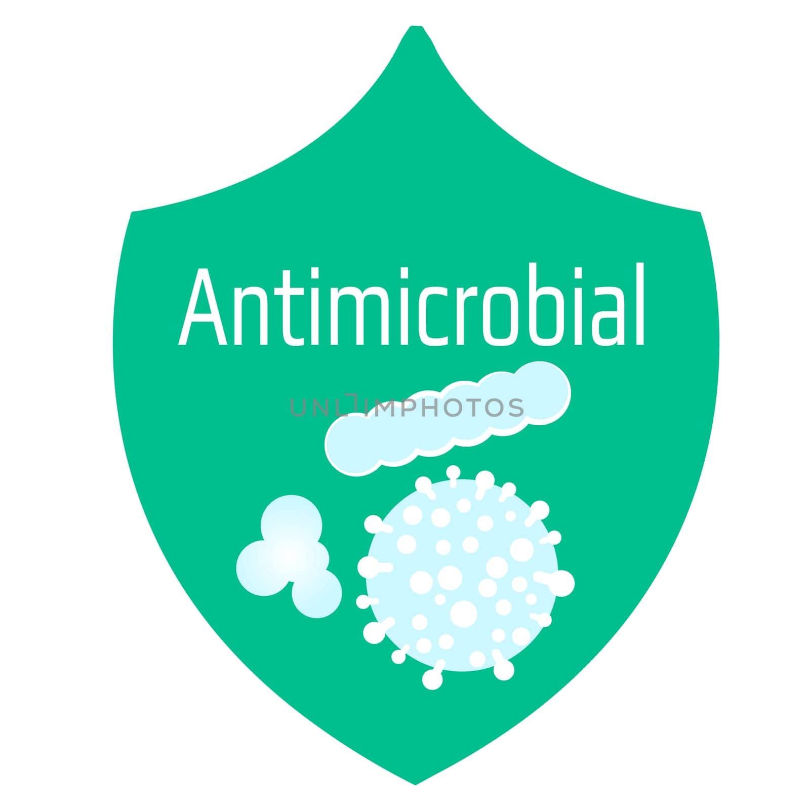 Antimicrobial shield sign Antimicrobial shield vector illustration on a white background isolated
