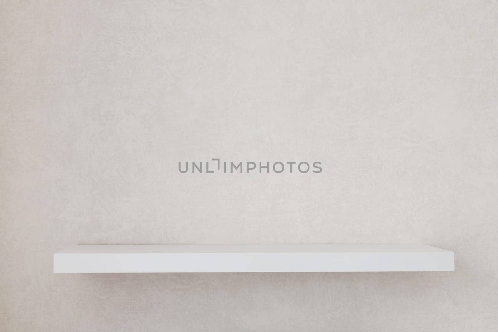 White empty shelf on wall mock up. Interior elements