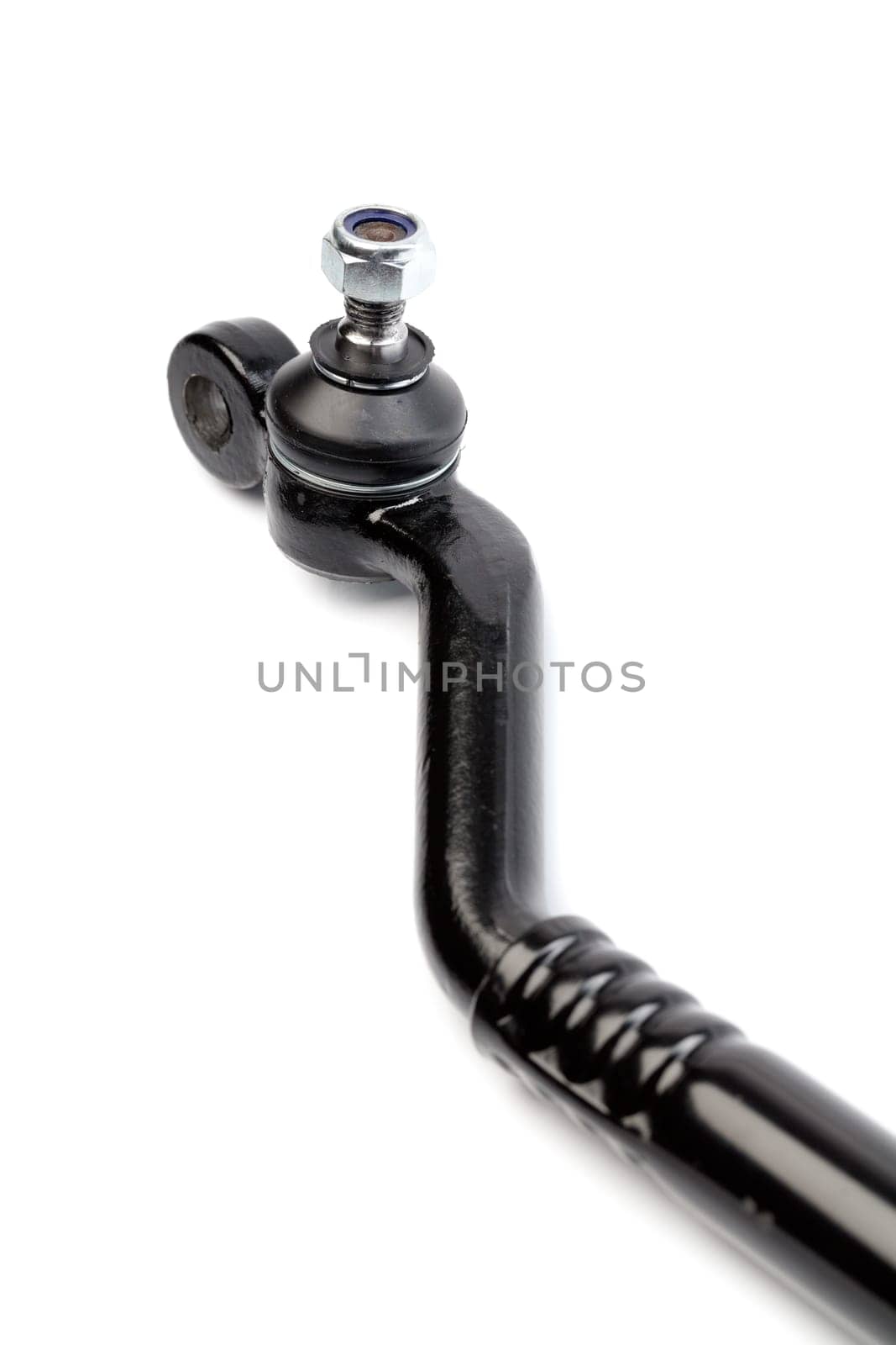Lever automobile suspension fragment. Isolate on white background