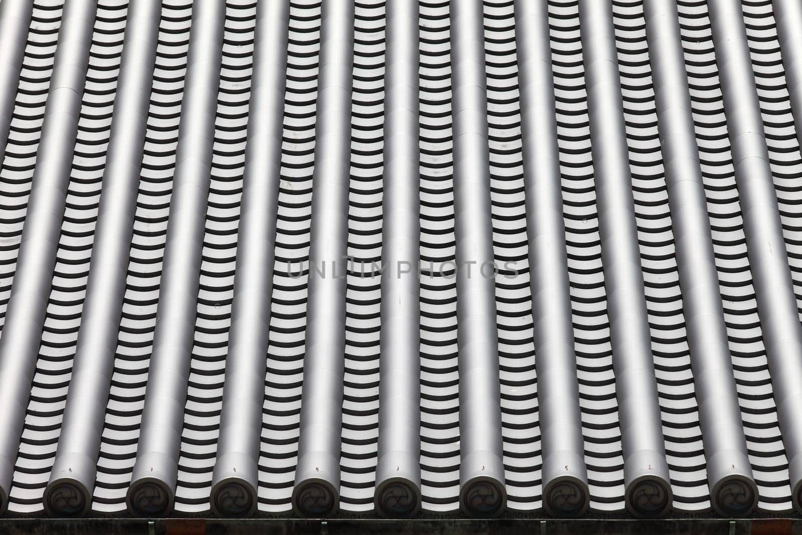 Detail of Japanese temple roof architecture