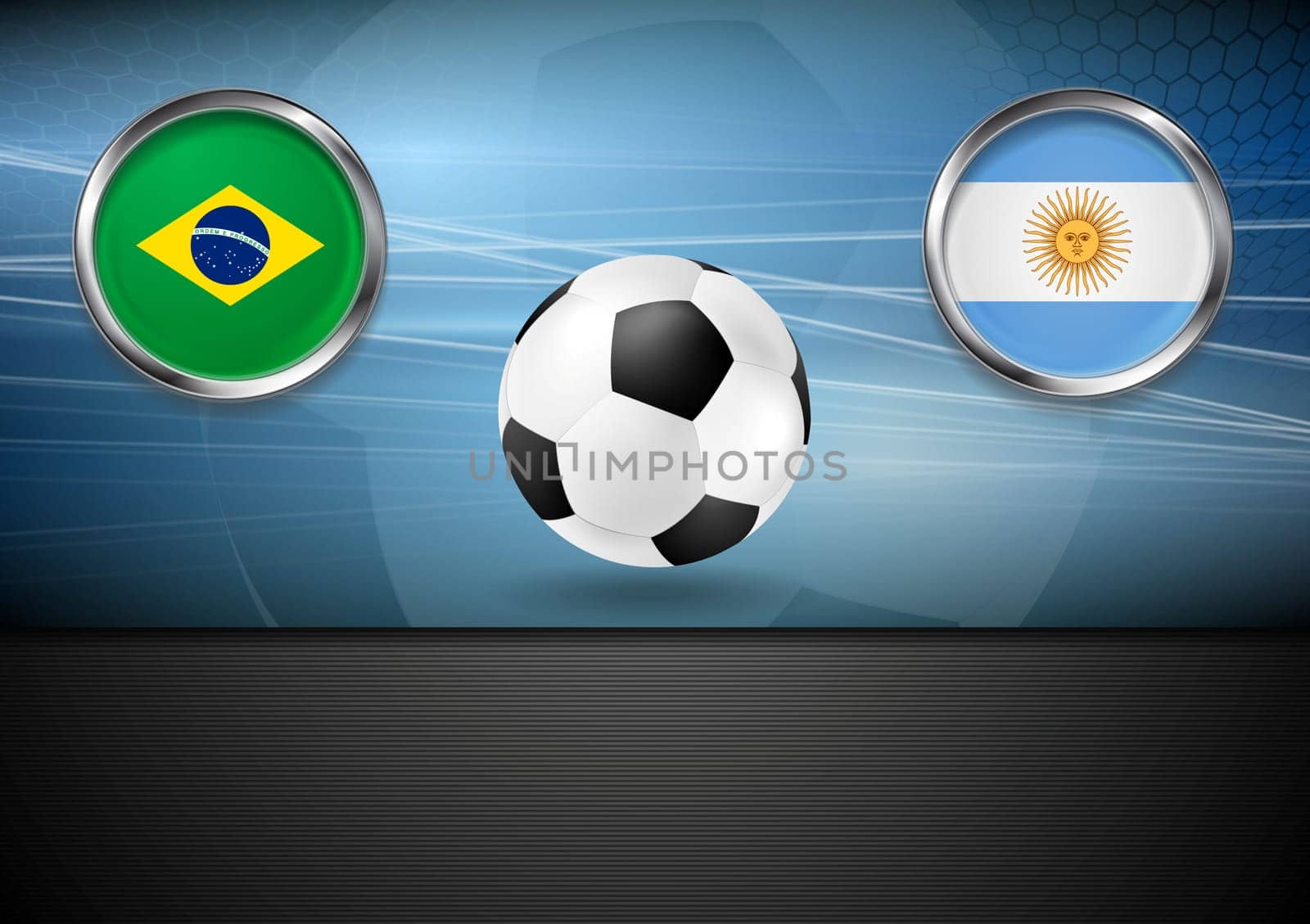 Final vector football. Brazil and Argentina in Brazil 2014