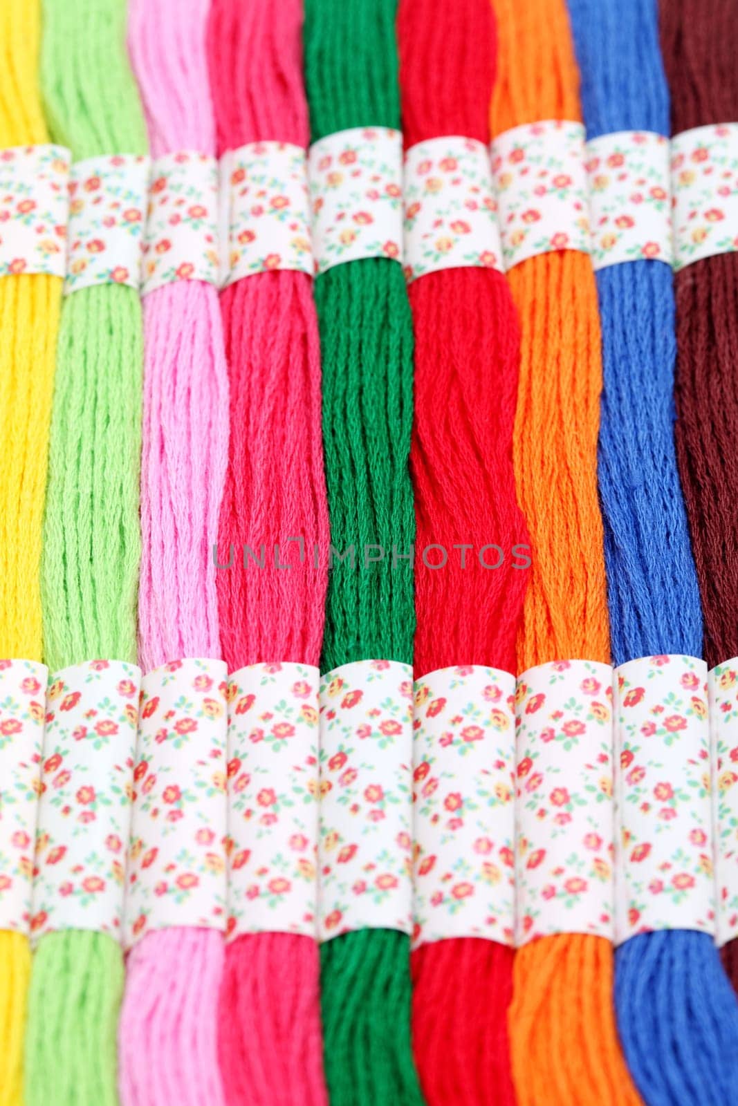 colorful threads set background