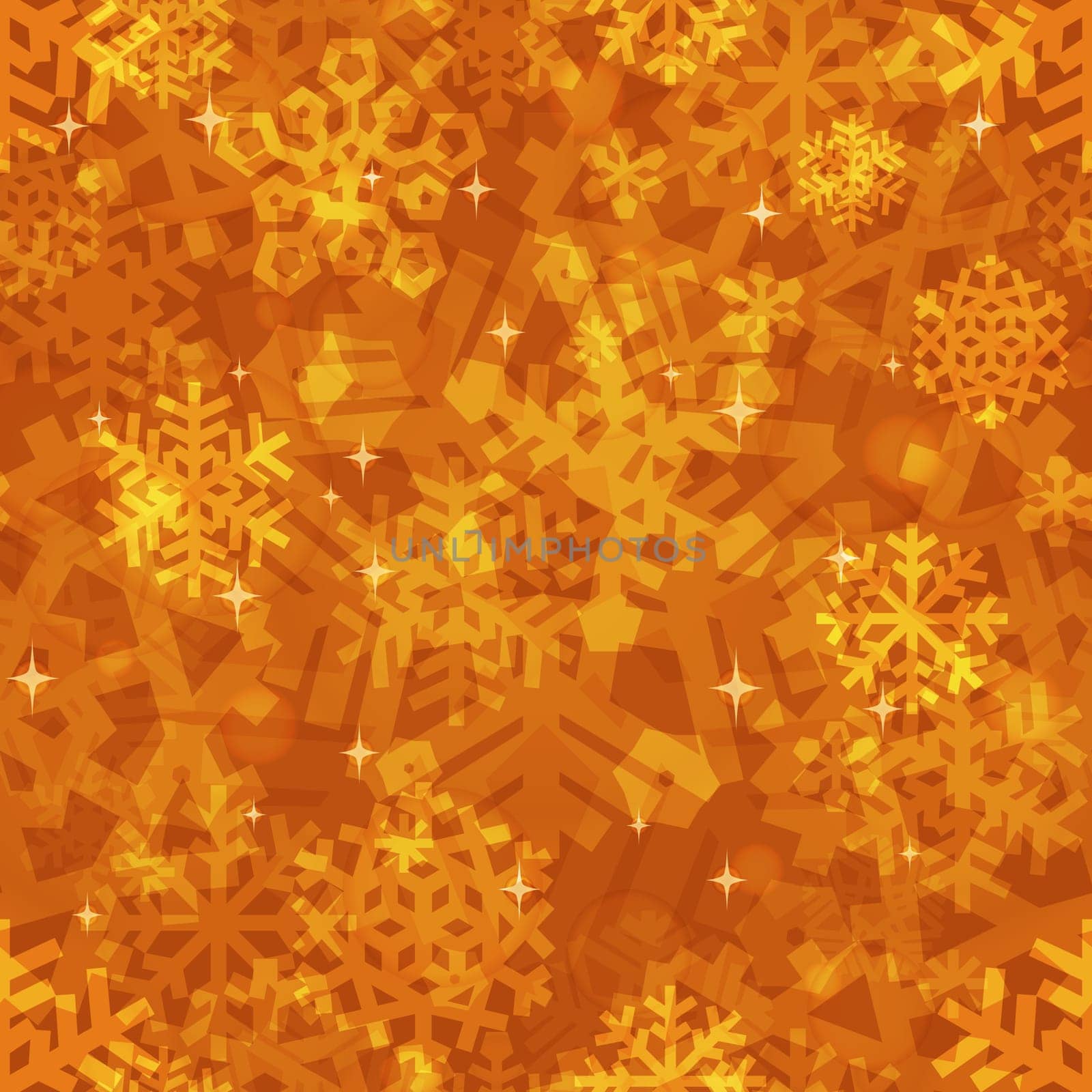 Awesome Shiny Golden Snowflakes Seamless Pattern for Winter or Christmas Desing.