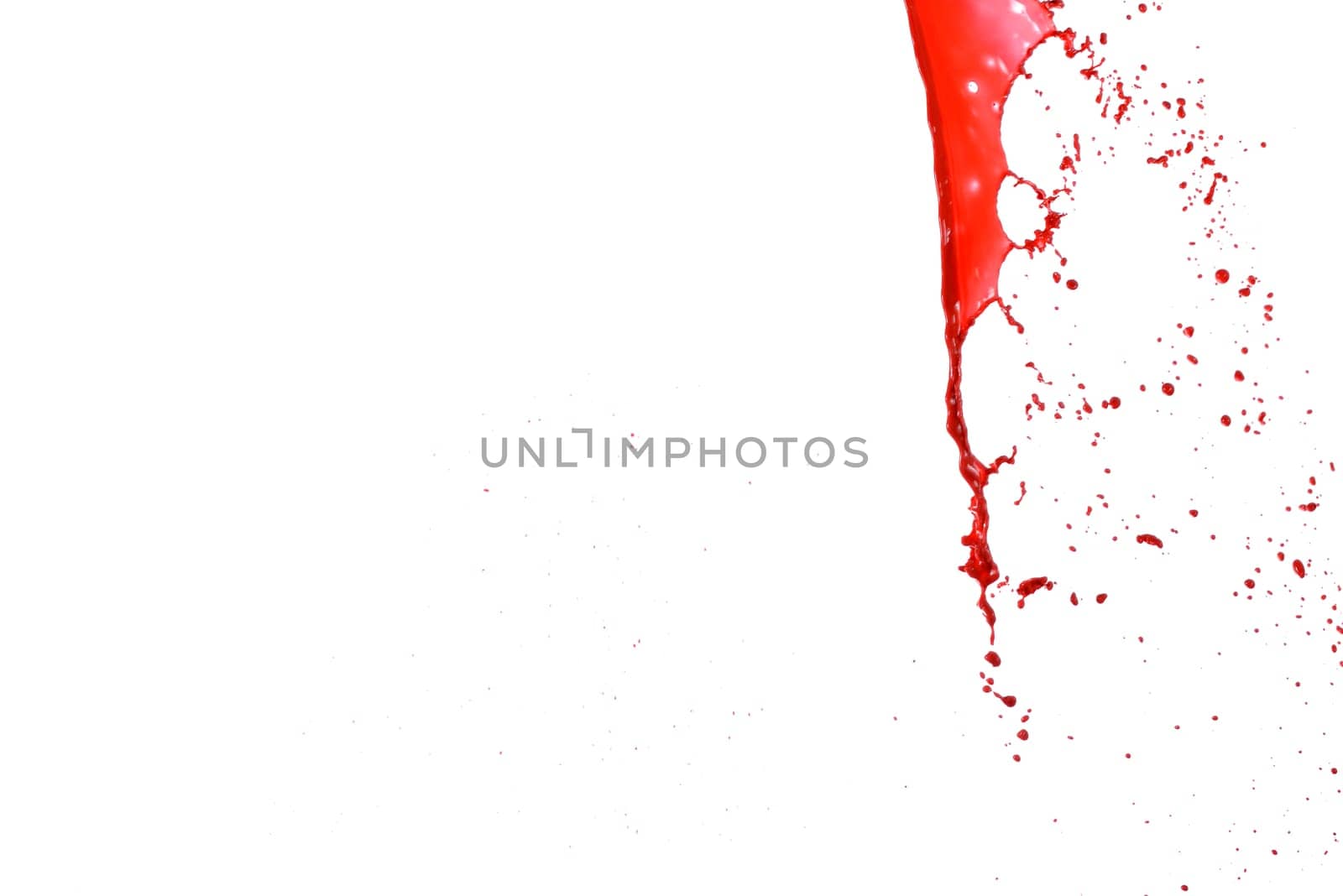 Colored splashes in abstract shape, isolated on white background