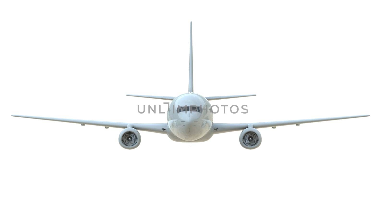 Commercial Passenger Plane in Air on White, Vacation Travel by Air Transport, Airliner Take Off Flying, Aircraft Flight and Aviation Route Airline Sign, Aviation Cargo Service 3d Illustration