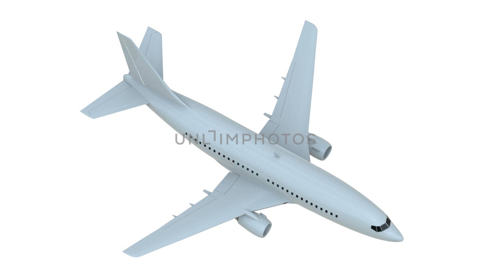Commercial Passenger Plane in Air on White, Vacation Travel by Air Transport, Airliner Take Off Flying, Aircraft Flight and Aviation Route Airline Sign, Aviation Cargo Service 3d Illustration
