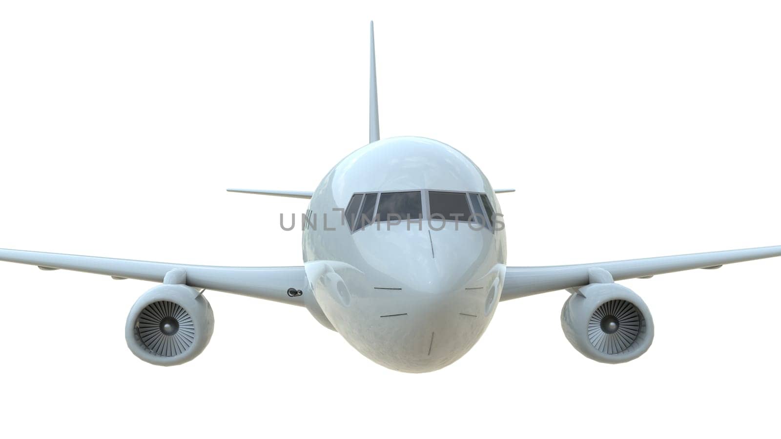 Commercial Passenger Plane in Air on White, Vacation Travel by Air Transport, Airliner Take Off Flying, Aircraft Flight and Aviation Route Airline Sign, Aviation Cargo Service 3d Illustration