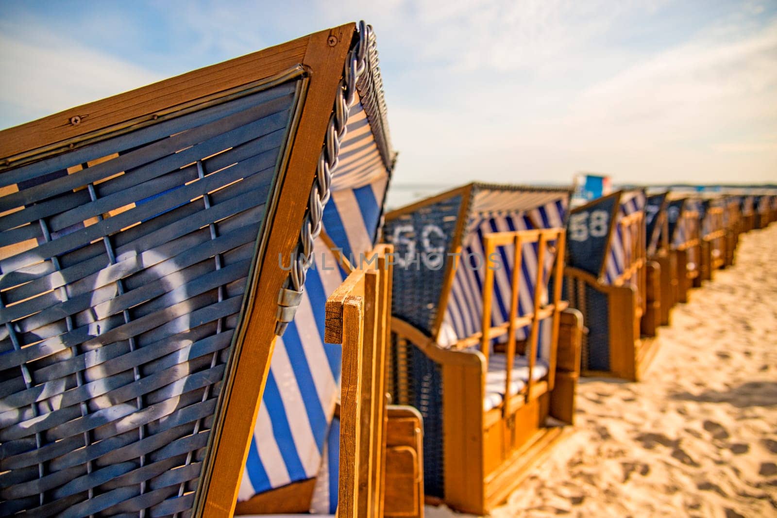 beach chairs at the Baltic Sea in Poland