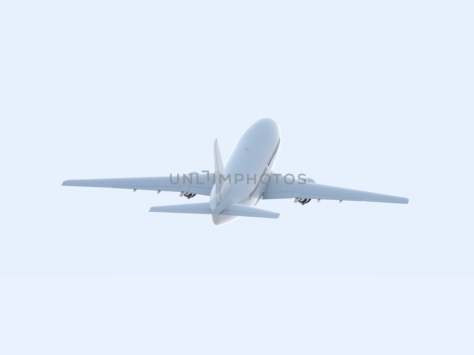 Commercial Passenger Plane in Air in Sky, Vacation Travel by Air Transport, Airliner Take Off Flying, Aircraft Flight and Aviation Route Airline Sign, Aviation Cargo Service 3d Illustration