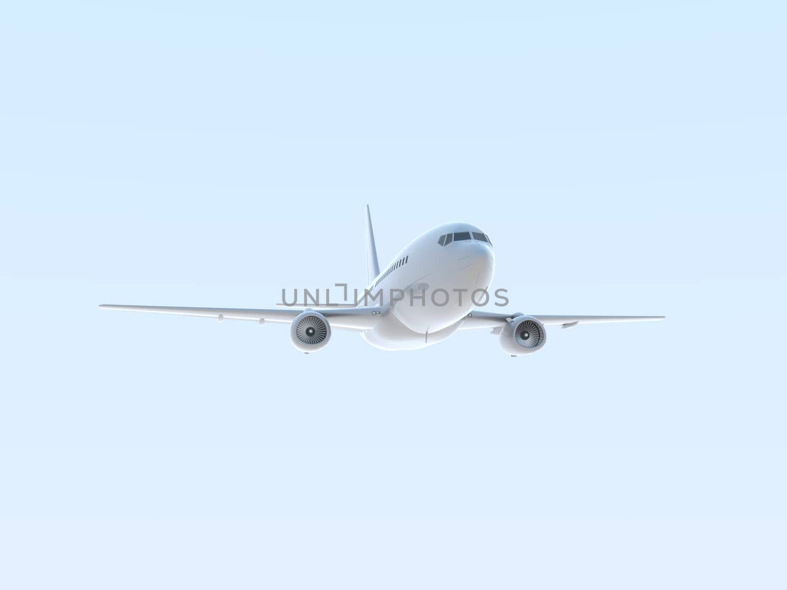 Commercial Passenger Plane in Air in Sky, Vacation Travel by Air Transport, Airliner Take Off Flying, Aircraft Flight and Aviation Route Airline Sign, Aviation Cargo Service 3d Illustration