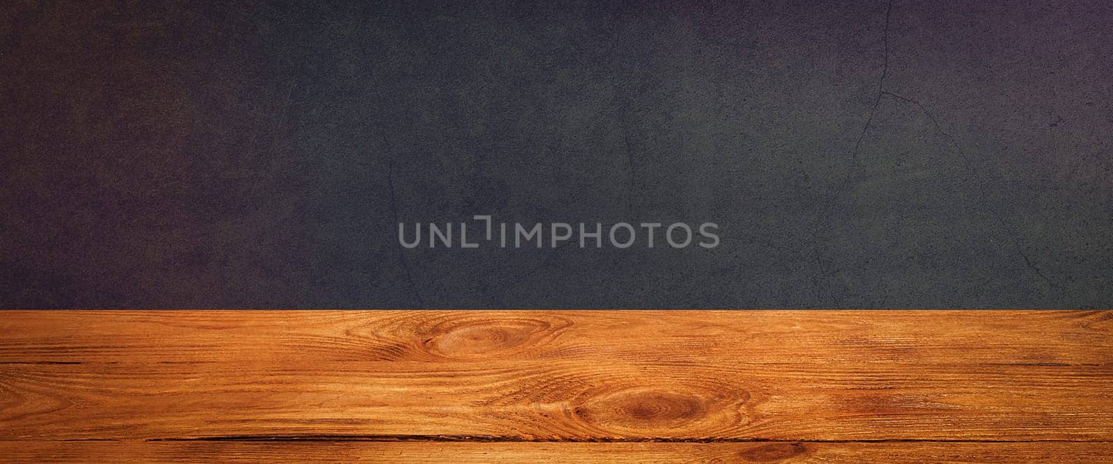 The background is blank wooden boards and a textured plastered wall with lighting and vignetting. For product demonstrations, free space, layout, mockup, perspective board, background board.