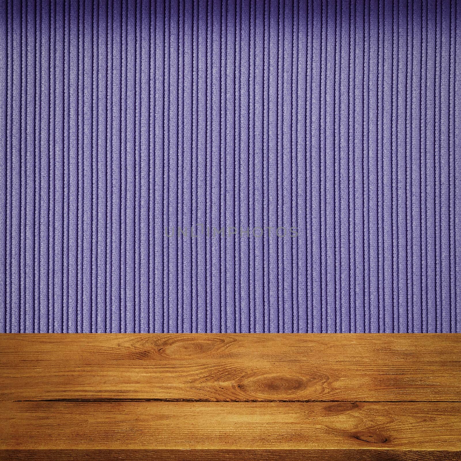 The background is blank wooden boards and a textured striped wall with gradient lighting and vignetting. For product demonstrations, free space, layout, mockup, perspective board, background board.