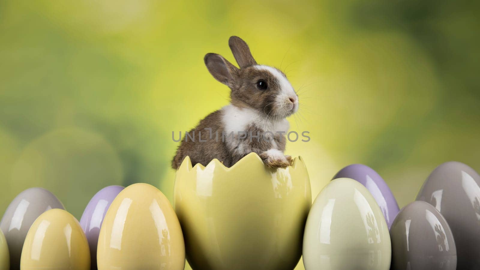 Little bunny, happy easter background