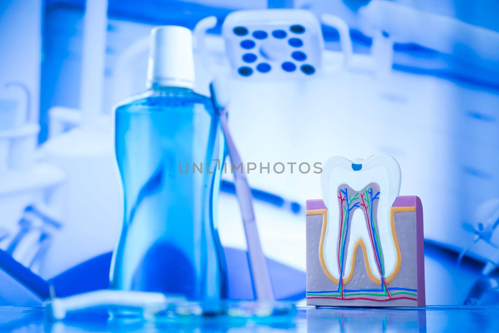 Dental clinic interior, medicine equipment tools