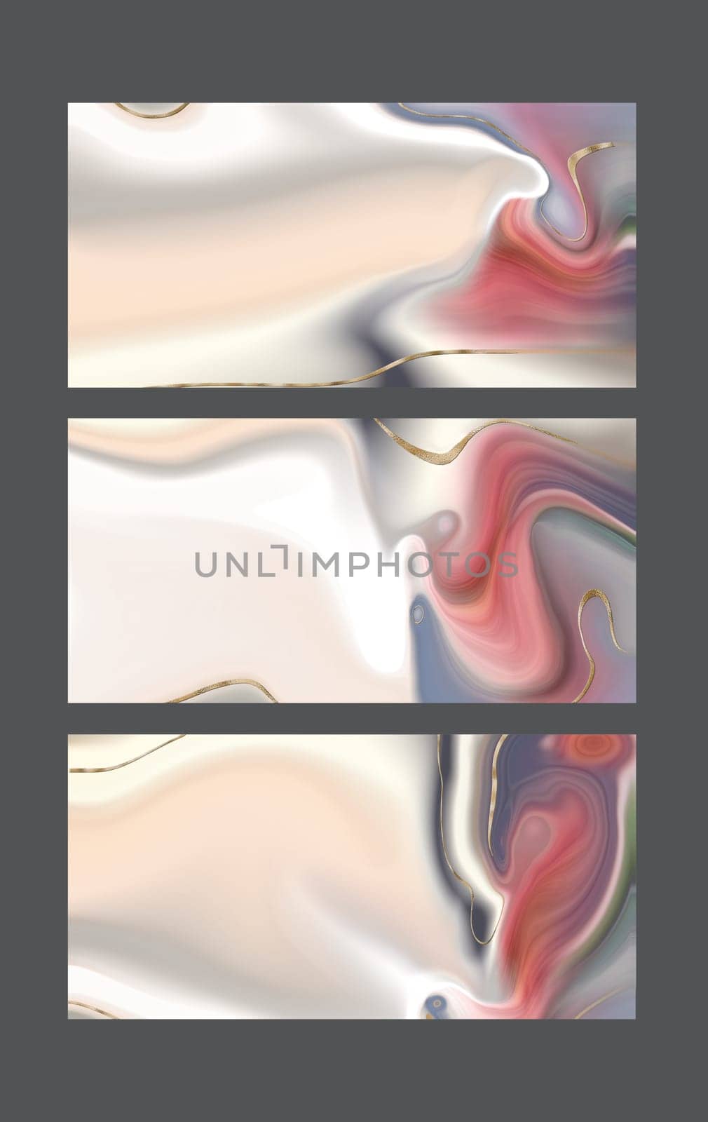 Pastel fluid marble agate pattern, gold texture, abstract background. Set of different designs. Modern colourful trendy background. Wave colour Liquid shape. Abstract design. 3D Illustration
