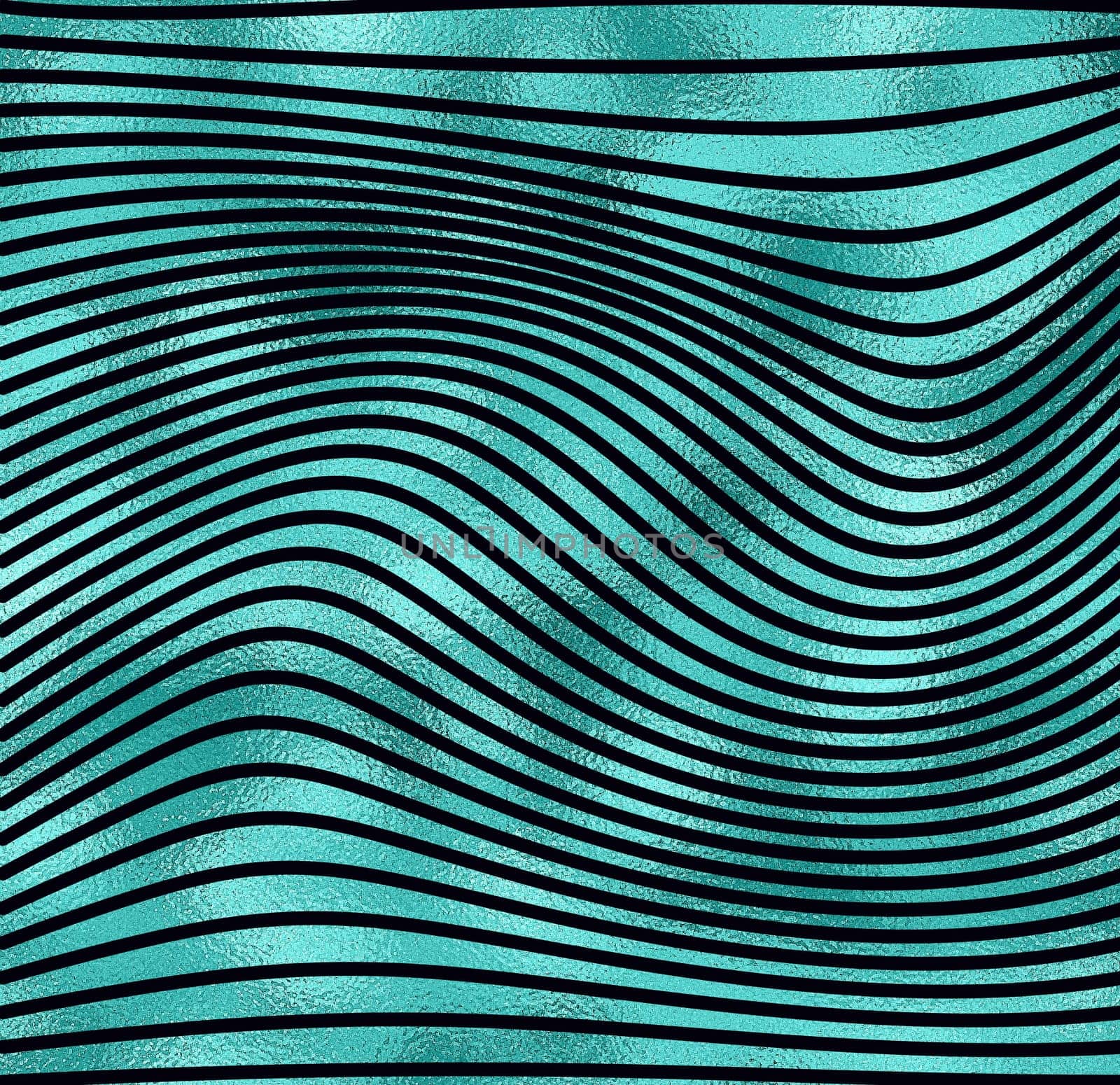 Wave lines pattern. Abstract black turquoise blue gold wave nature eco background. Illustration