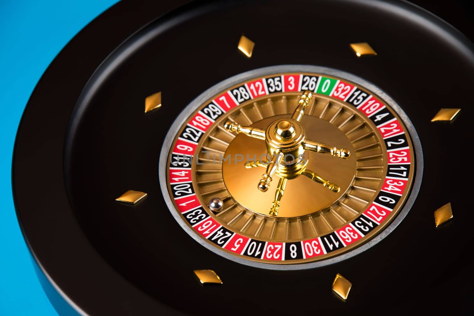 Roulette wheel running in a casino